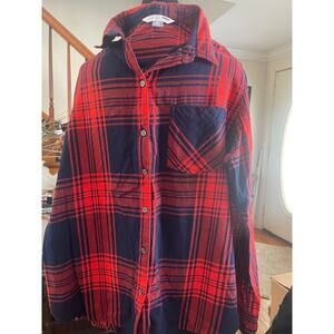 The Classic Shirt Navy/Red XL Flannel Shirt